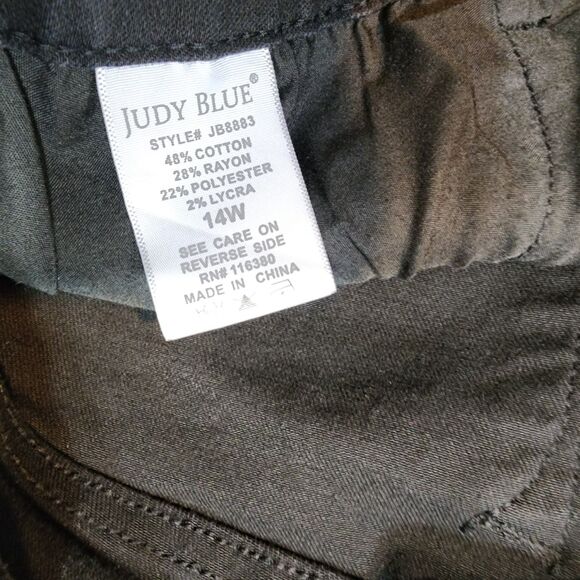 Judy Blue Skinny Fit Jeans Womens 14W Black Stretch Denim Dark Pants 32x28 - Picture 9 of 13
